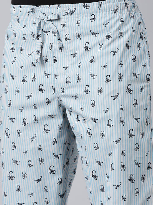 Light Blue Printed Lounge Pant