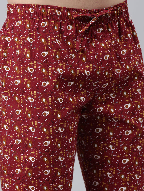 Marron Printed Lounge Pant