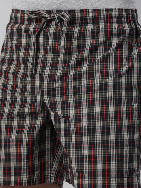 Black Checks Lounge Short