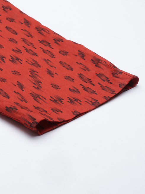 Rust Orange Printed Pyjamas