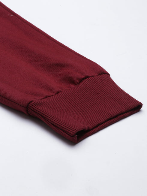 Grey & Maroon Solid Lounge Set