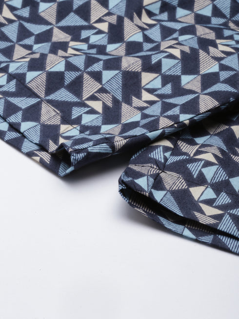 Navy Blue Printed Co-Ord Set