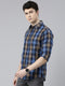 Navy Blue Checks Full Sleeves Shirt