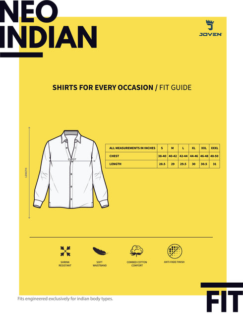 JOVEN MEN PRINTED PURE COTTON SLIM FIT CASUAL SHIRT