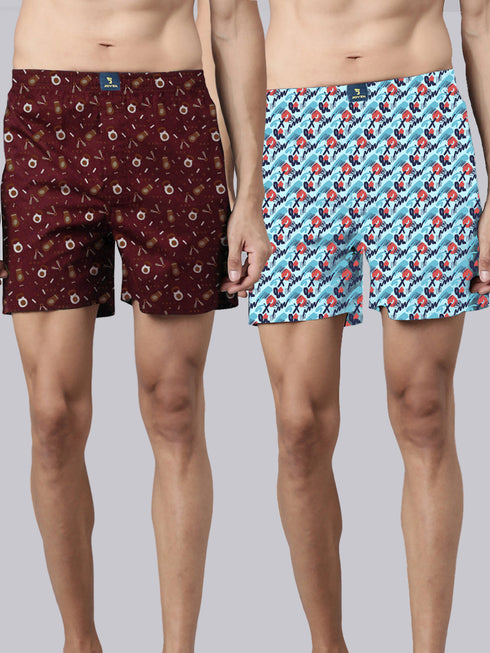 2 Pack Printed Cotton Boxer