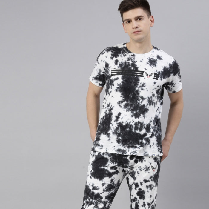 JOVEN MENS TIE-DYE CO-ORDINATED SET(T-SHIRT AND PANT)